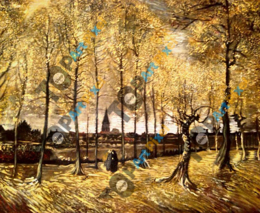 Camino con Alamos . ( copia de vincent van Gogh)