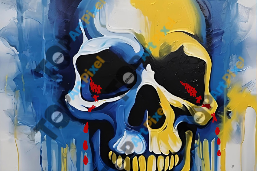 An abstract painting: Gaza Suffering from the World Wars Era Col