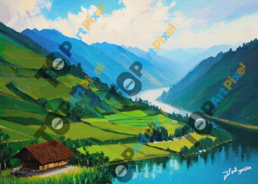 Rice Fields Around Lake Toba 1
