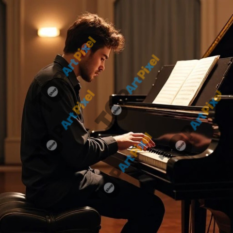 Piano Player in Sintetic Cubism