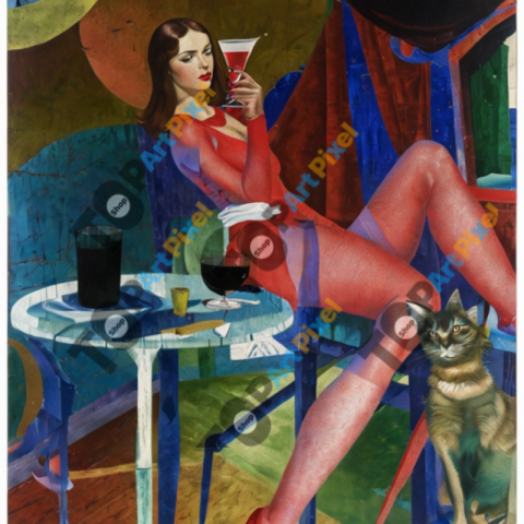 Woman drinking red wine